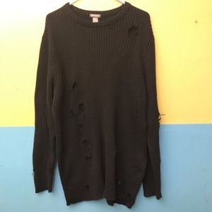 H&M Divided Long Distressed Sweater size M